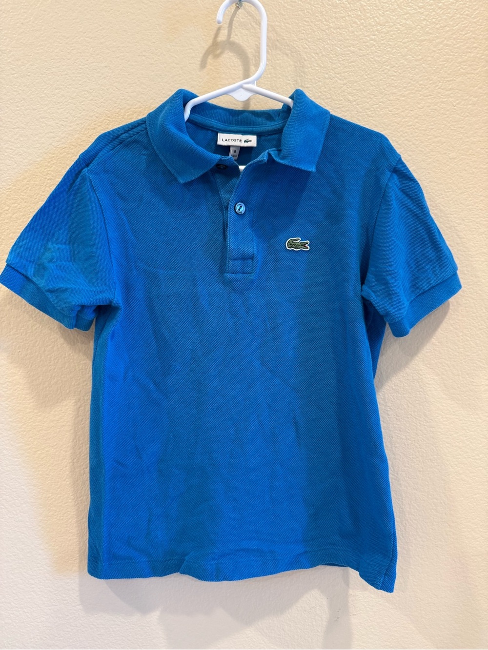 Lacoste Kid's Bright Blue Cotton Polo with Croc Logo